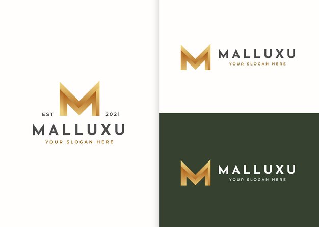 Plantilla de diseño de logotipo de lujo letra m. ilustraciones vectoriales