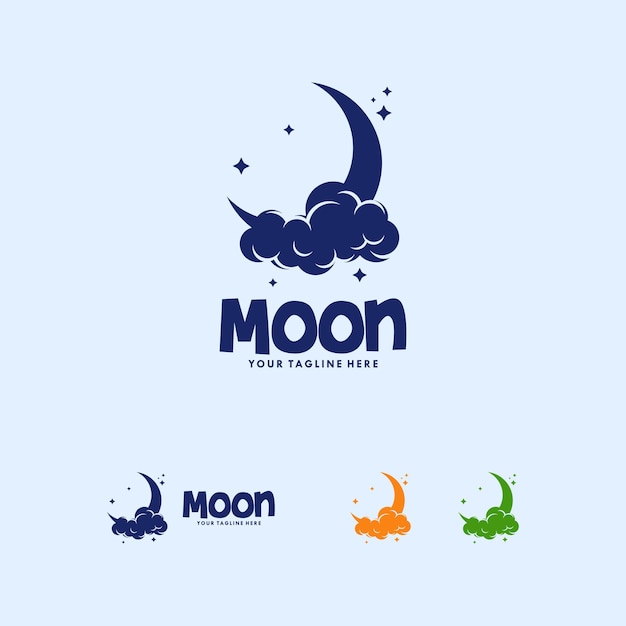 Plantilla de diseño de logotipo de luna colorida