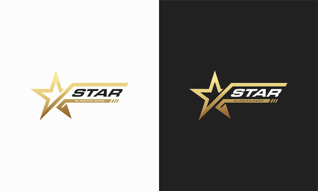 Plantilla de diseño de logotipo Luxury Gold Star, diseños de logotipo Elegant Star