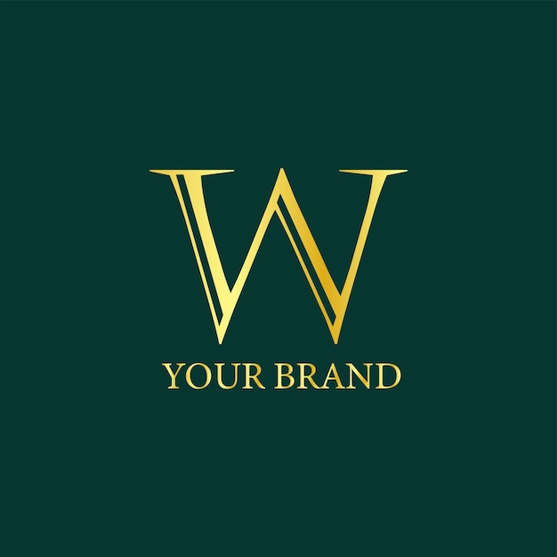 Plantilla de diseño del logotipo Luxury W