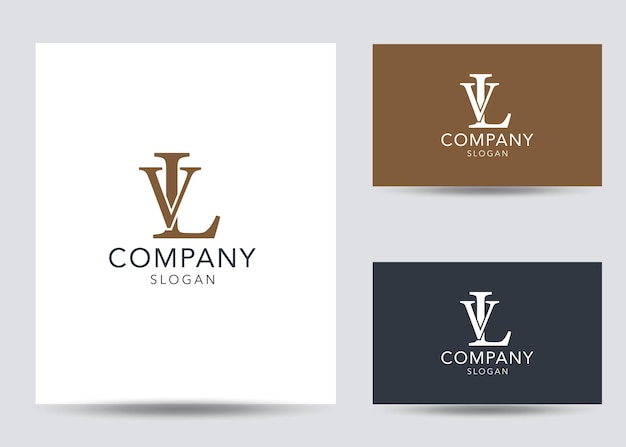 Plantilla de diseño de logotipo lv de letra inicial de monograma moderno