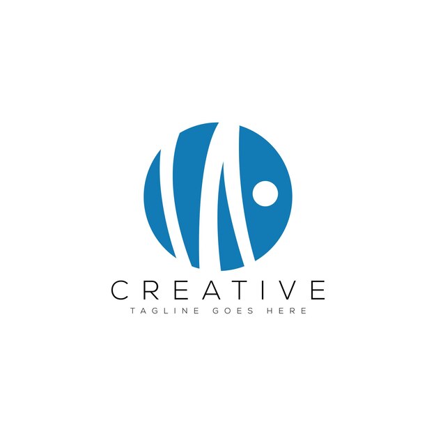 Plantilla de diseño de logotipo M minimalista moderno Elemento de marca gráfico vectorial
