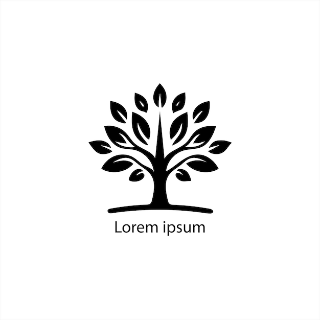 Plantilla de diseño de logotipo de mano y árbol