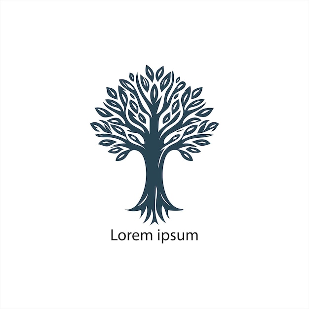 Plantilla de diseño de logotipo de mano y árbol
