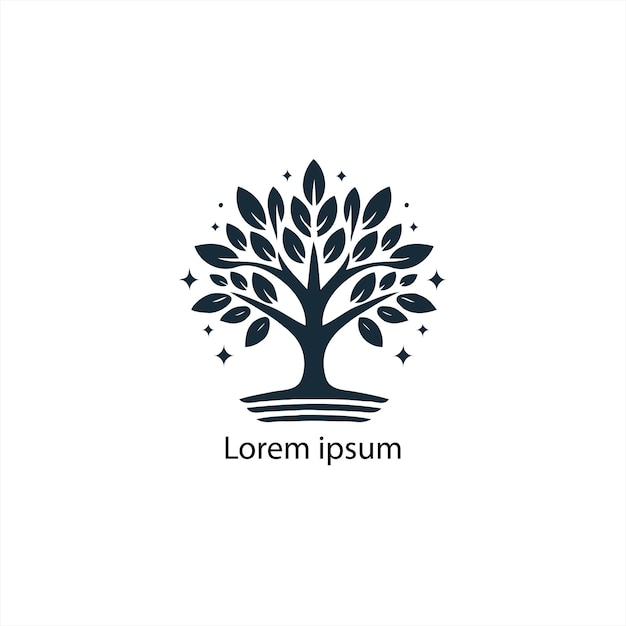 plantilla de diseño del logotipo de la mano y el árbol