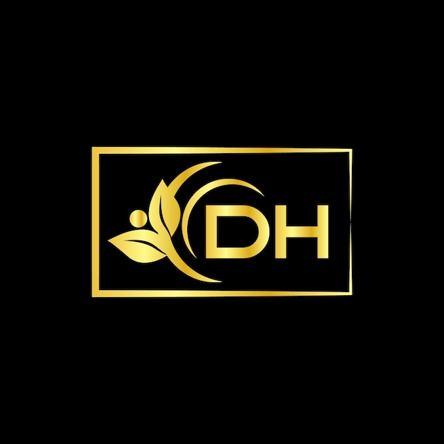 plantilla de diseño de logotipo de marca de letra dh