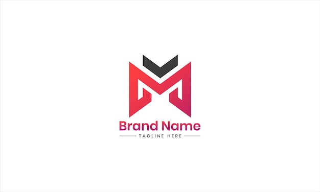 plantilla de diseño de logotipo de marca de vector plano m