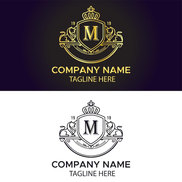 Plantilla de diseño de logotipo de marco de lujo