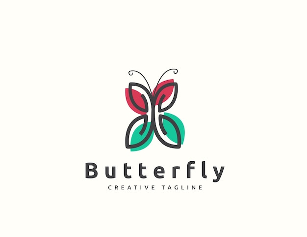 plantilla de diseño de logotipo de mariposa de belleza