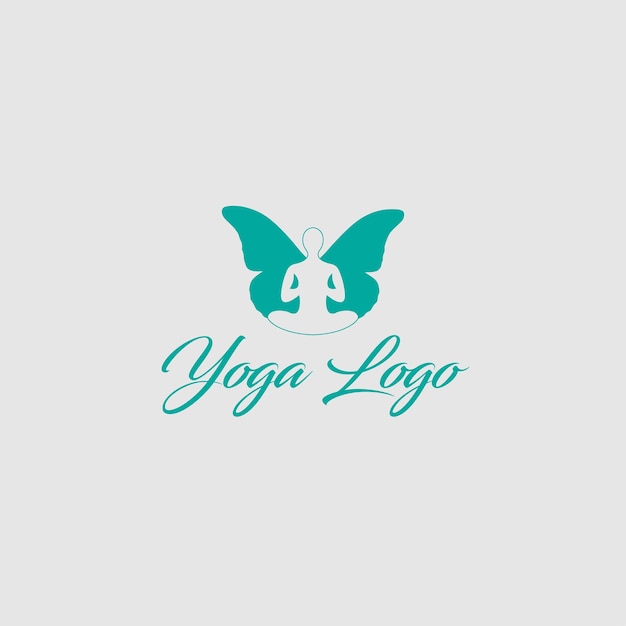 Vector plantilla de diseño de logotipo de mariposa yoga