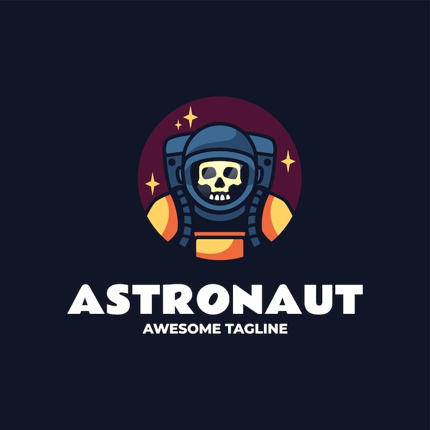 plantilla de diseño del logotipo de la mascota del astronauta