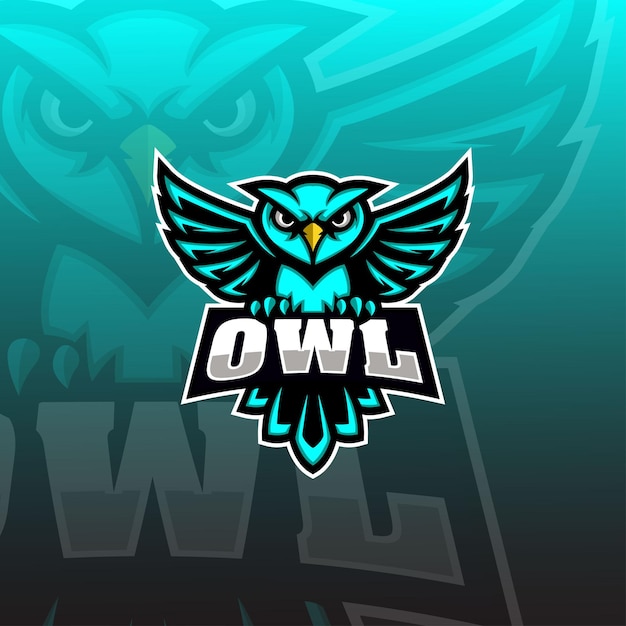 Plantilla de diseño de logotipo de mascota de esport de búho