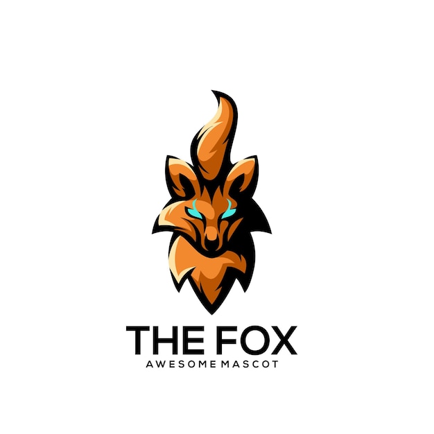 Plantilla de diseño de logotipo de mascota fox