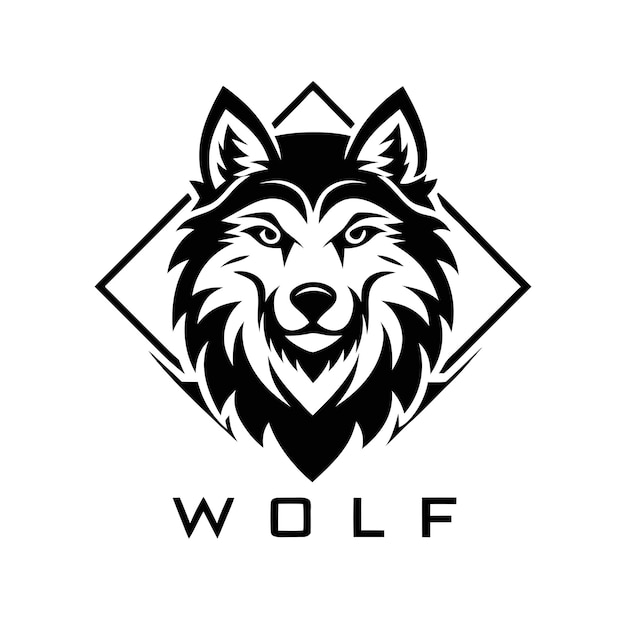 plantilla de diseño del logotipo de la mascota de los lobos