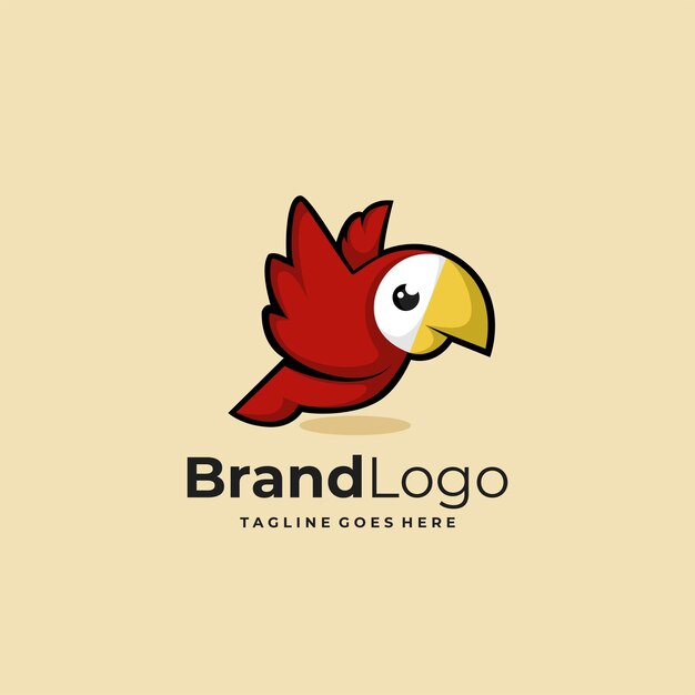 Plantilla de diseño de logotipo de mascota de pájaro