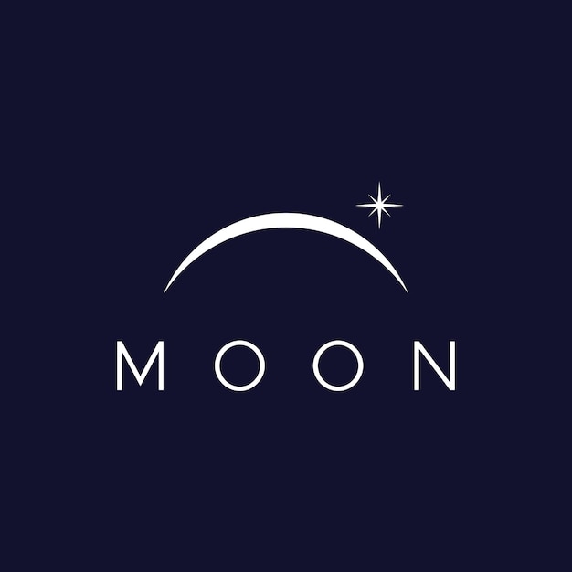 Plantilla de diseño de logotipo media luna y estrella con concepto moderno aislado en el fondo