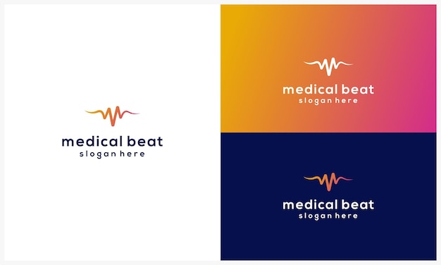 Vector plantilla de diseño de logotipo de medical heart beat icono de símbolo de latido de corazón abstracto