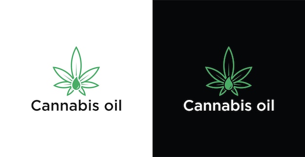Vector plantilla de diseño de logotipo médico de aceite de cannabis