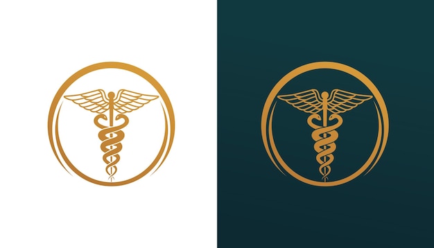 Vector plantilla de diseño de logotipo médico caduceus