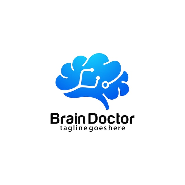 Plantilla de diseño de logotipo de médico de cerebro