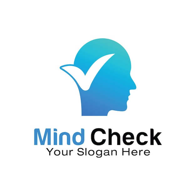 Plantilla de diseño de logotipo mind check