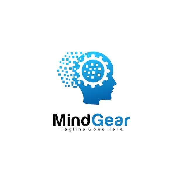 Plantilla de diseño de logotipo mind gear