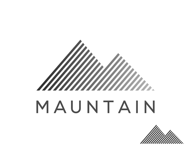 Plantilla de diseño de logotipo minimalista de arte lineal de montaña simple