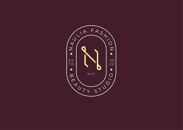 Plantilla de diseño de logotipo minimalista letra inicial n, estilo vintage s