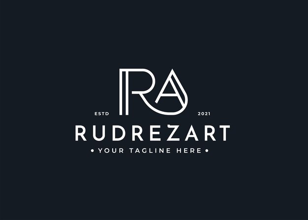 Plantilla de diseño de logotipo minimalista letra RA