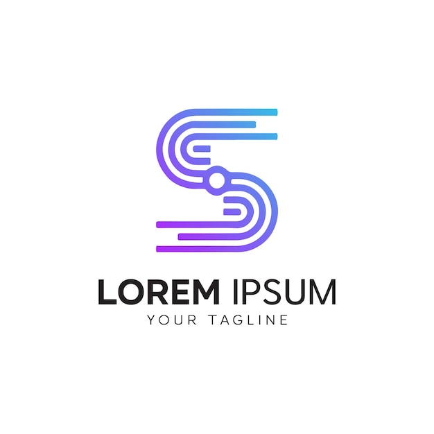 Plantilla de diseño de logotipo minimalista letra S