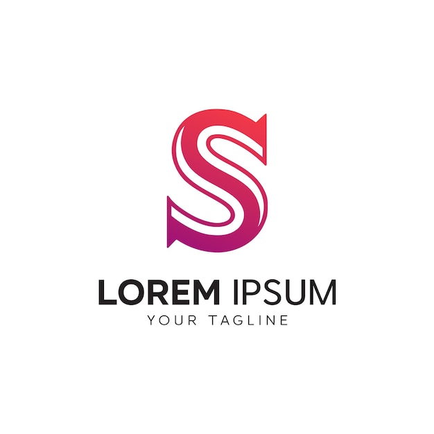Plantilla de diseño de logotipo minimalista letra S