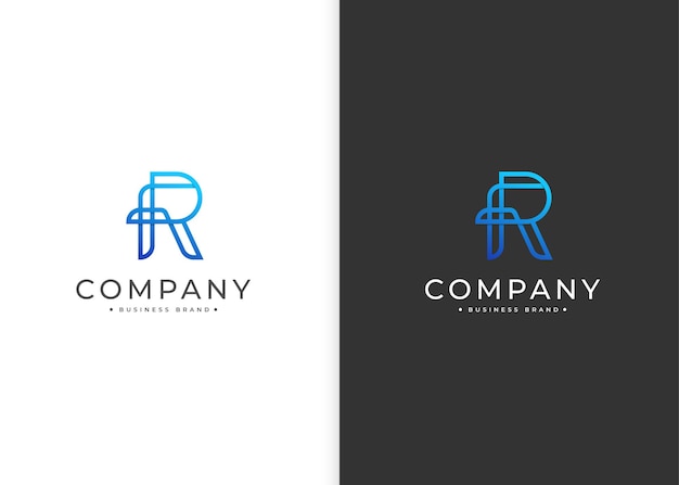 Plantilla de diseño de logotipo minimalista moderno letra R