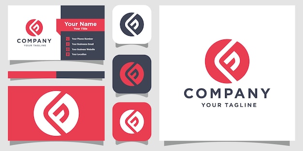Plantilla de diseño de logotipo minimalista monograma letra FG o GF Vector Premium