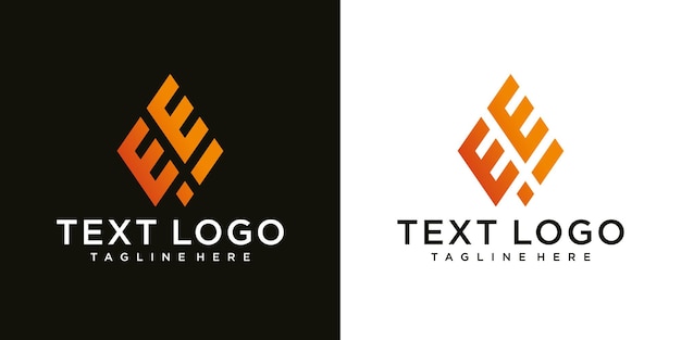 Plantilla de diseño de logotipo mínimo letra inicial abstracta EE E