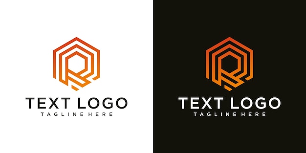 Plantilla de diseño de logotipo mínimo letra R inicial abstracta