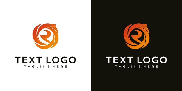 Plantilla de diseño de logotipo mínimo letra R inicial abstracta