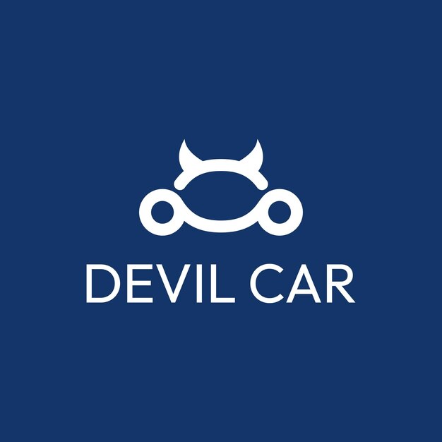 Vector plantilla de diseño de logotipo mínimo de signo de diablo icónico de cuidado del diablo