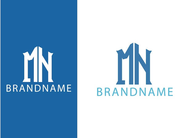 Plantilla de diseño de logotipo mn de letra inicial de monograma moderno