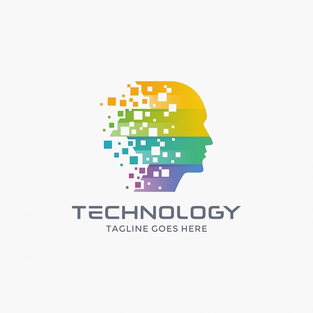 Plantilla de diseño de logotipo de modern human tech