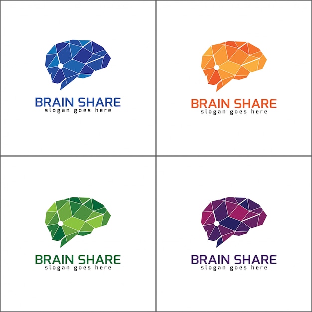 Plantilla de diseño de logotipo moderno cerebro.
