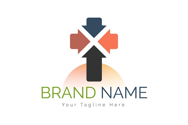plantilla de diseño de logotipo moderno de dirección cruzada para marca o empresa y otros