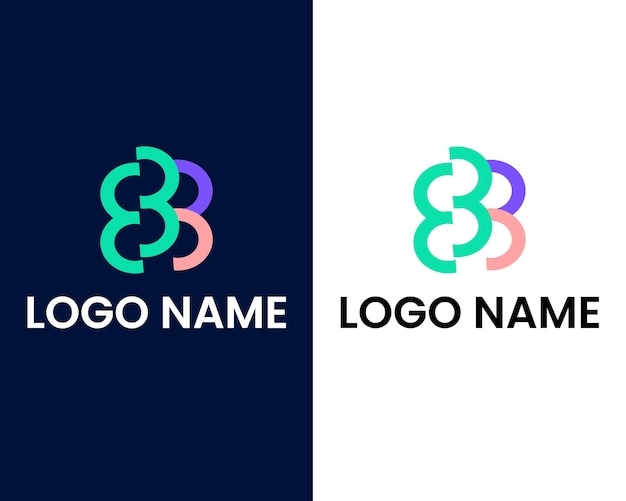 plantilla de diseño de logotipo moderno de letra b y b