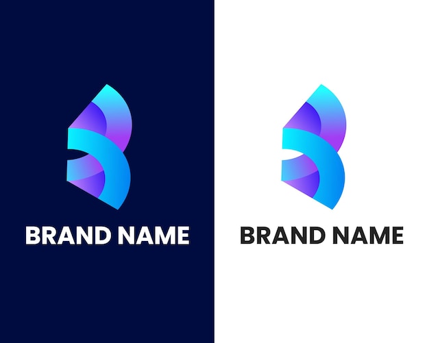 plantilla de diseño de logotipo moderno letra b