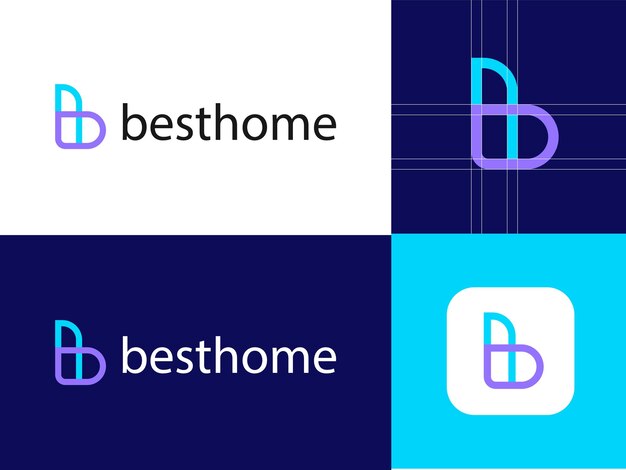 Vector plantilla de diseño de logotipo moderno de letra b