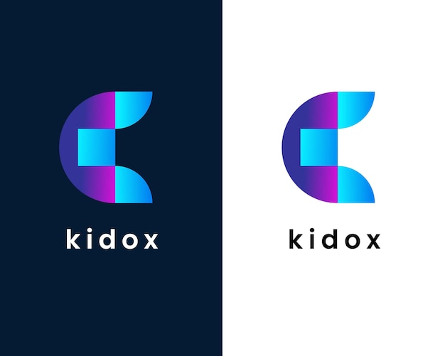 plantilla de diseño de logotipo moderno de letra k y d