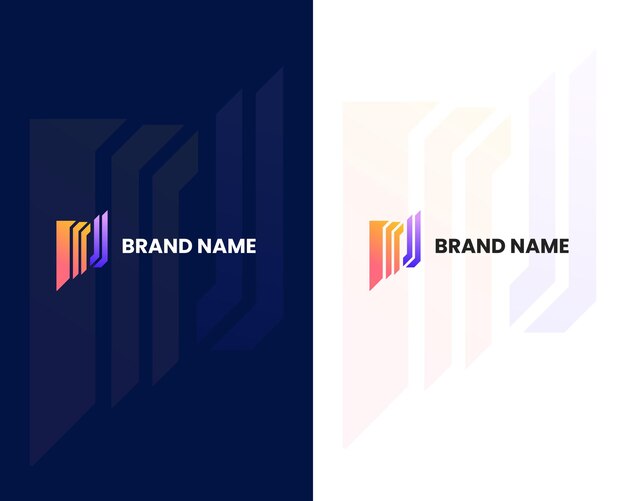 plantilla de diseño de logotipo moderno letra m y j