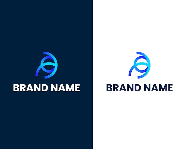 plantilla de diseño de logotipo moderno letra p y d
