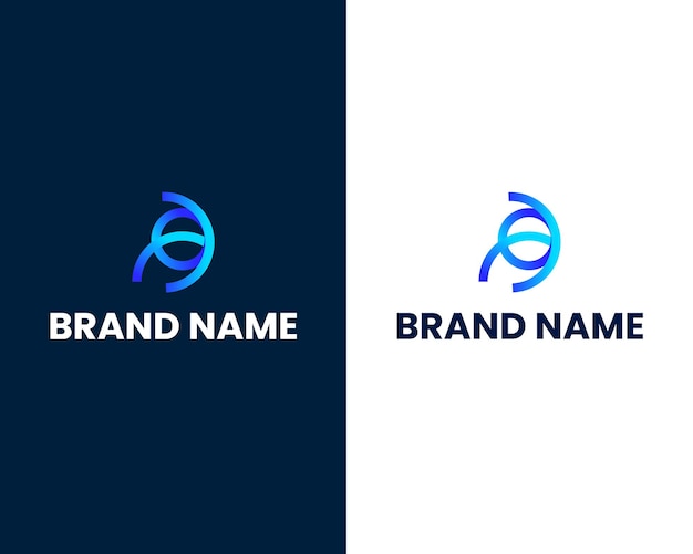 Vector plantilla de diseño de logotipo moderno letra p y d