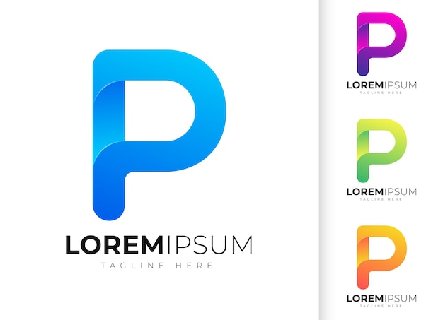 Plantilla de diseño de logotipo moderno letra P