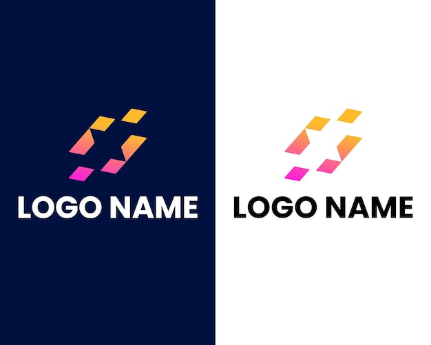 Plantilla de diseño de logotipo moderno letra s y h